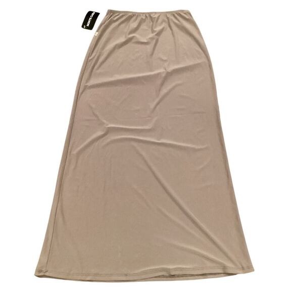 Monte Carlo Womens Pull On Maxi Skirt A Line High Rise Stretch taupe J2 nwt - Picture 1 of 7